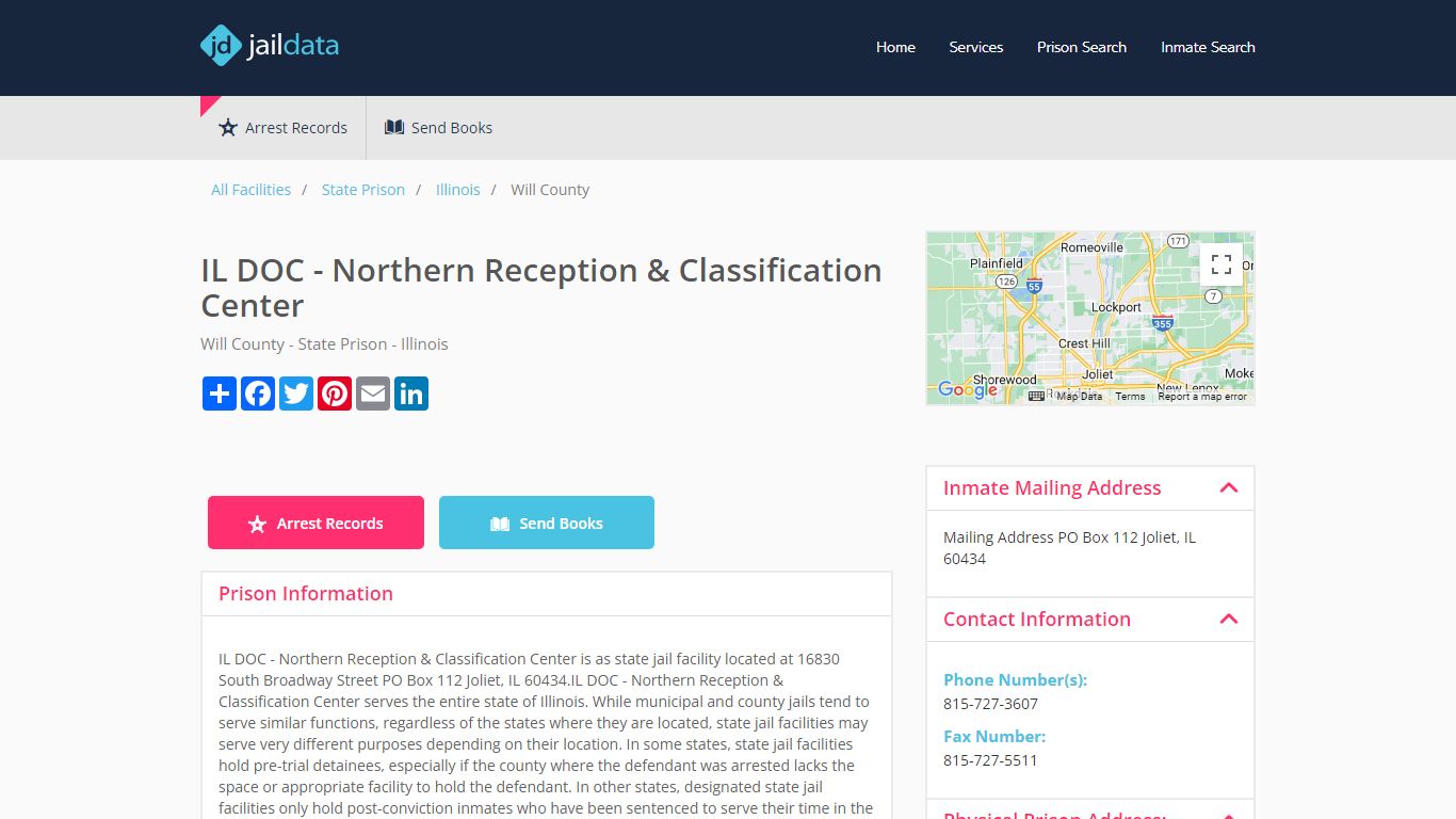 IL DOC - Northern Reception & Classification Center Inmate Search and ...